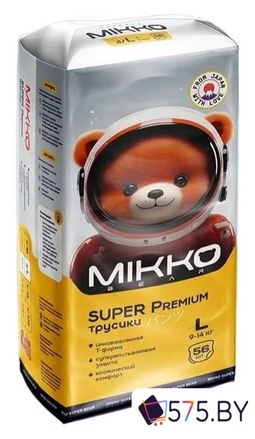 Подгузники Mikko Bear Super Premium L 9-14 кг (56 шт) в магазине 575.by