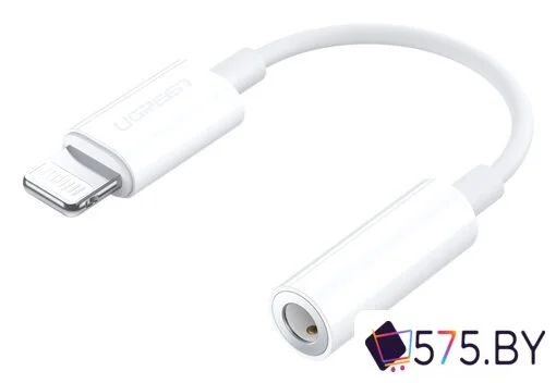 Адаптер Ugreen US212 30759 Lightning - 3.5 Jack (0.07 м, белый) в магазине 575.by