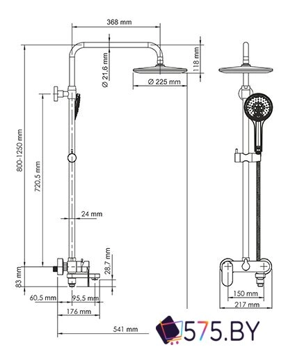 Душевая система  Wasserkraft A17401 в магазине 575.by