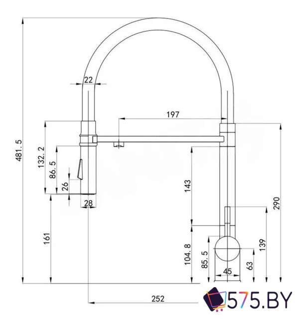 Смеситель Roxen Keit 500504GB-W в магазине 575.by