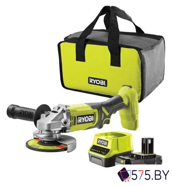 Угловая шлифмашина Ryobi RAG18125-1C40S 5133005643 (с 1-им АКБ, сумка) в магазине 575.by