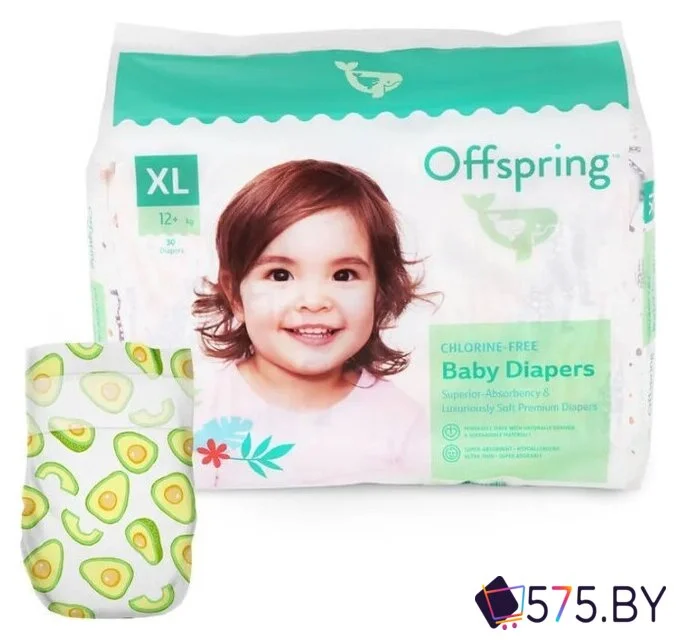 Подгузники Offspring XL 12+ кг Авокадо OF01XL30AVO (30 шт) в магазине 575.by