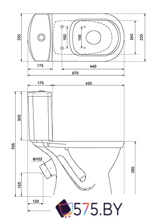 Унитаз напольный Santek Алькор WH302140 в магазине 575.by