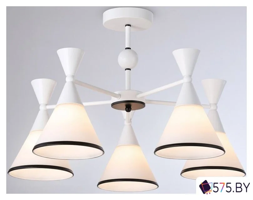 Припотолочная люстра Ambrella light Traditional TR3165/5 WH/BK (белый/черный) в магазине 575.by