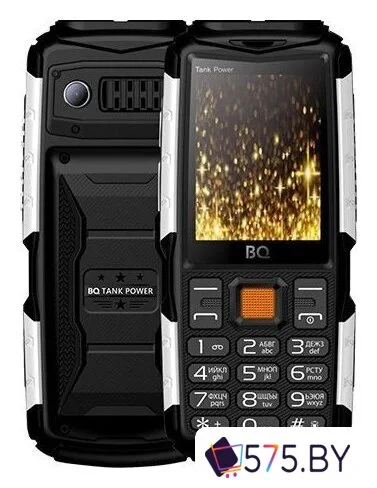 Кнопочный телефон BQ BQ-2430 Tank Power (черный/серебристый)