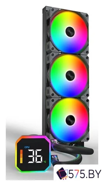 Система жидкостного охлаждения для процессора Montech HyperFlow Digital 360 (черный) в магазине 575.by