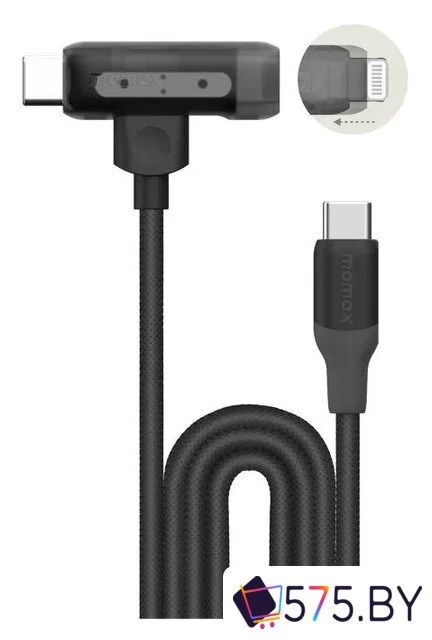 Кабель Momax DL56D 1-Link Flow Duo USB Type-C - Lightning/USB Type-C (1.5 м, черный) в магазине 575.by