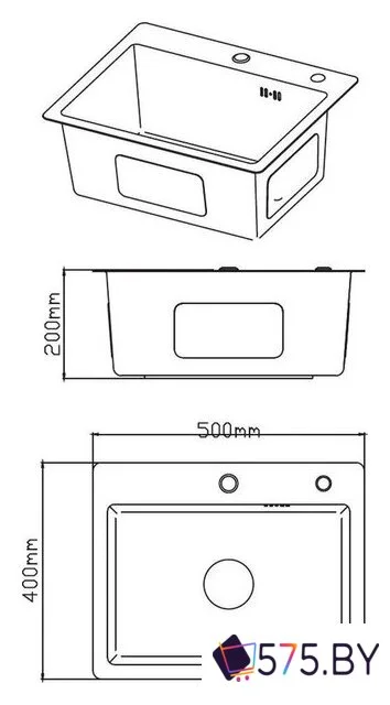 Кухонная мойка Diadonna DS5040В в магазине 575.by