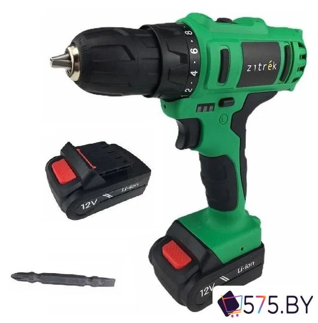 Дрель-шуруповерт Zitrek Greenpower 12-Li 063-4074 (с 2-мя АКБ, кейс) в магазине 575.by