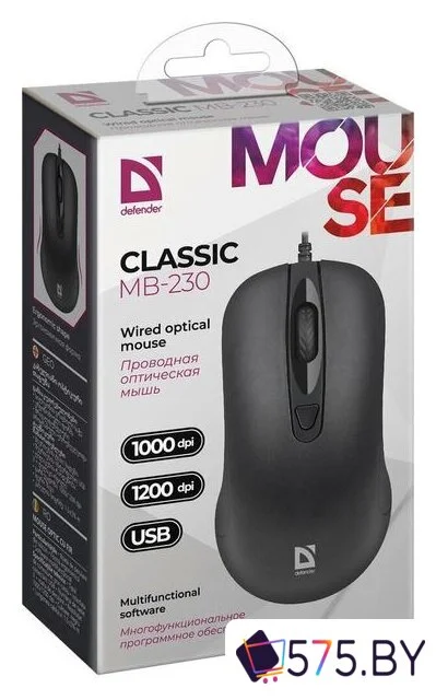 Мышь Defender Classic MB-230 (4 кнопки) в магазине 575.by