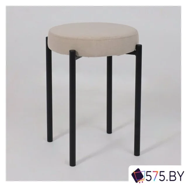 Табурет AksHome BOB (b03 Cream Lux\черный) в магазине 575.by