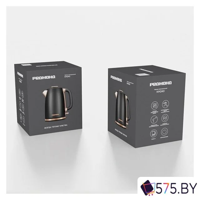 Электрический чайник Redmond (Редмонд) KM240 (черный/бронза) в магазине 575.by
