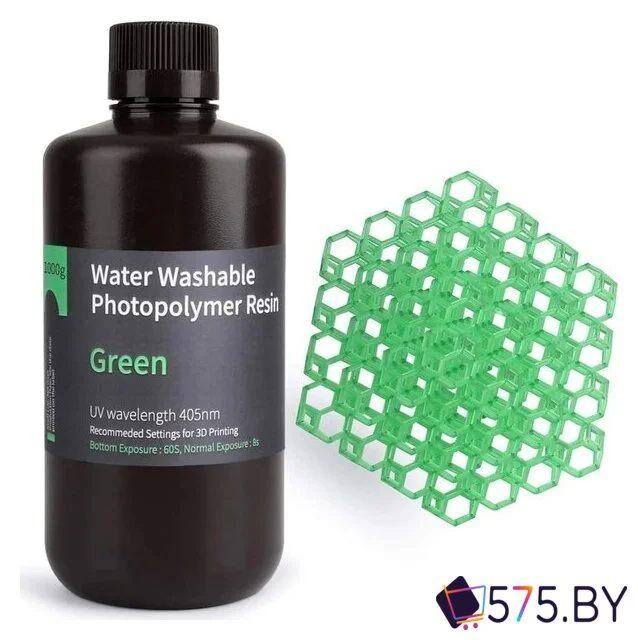 Фотополимер Elegoo Water Washable 1кг (зеленый) в магазине 575.by