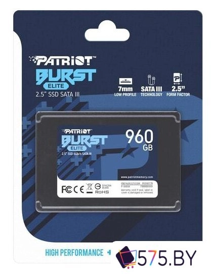 SSD Patriot Burst Elite 960GB PBE960GS25SSDR в магазине 575.by