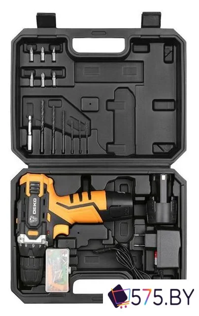 Дрель-шуруповерт Deko DKCD12FU-Li SET 63 063-4094 (с 2-мя АКБ, кейс, набор оснастки) в магазине 575.by