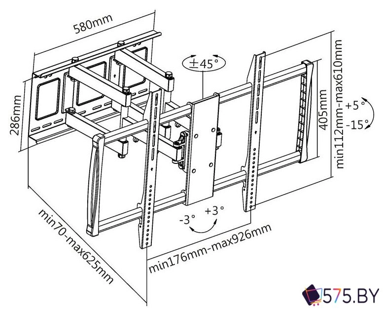 Кронштейн для телевизора Ultramounts UM914 (черный) в магазине 575.by
