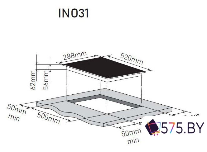 Варочная панель ZorG INO31 black в магазине 575.by