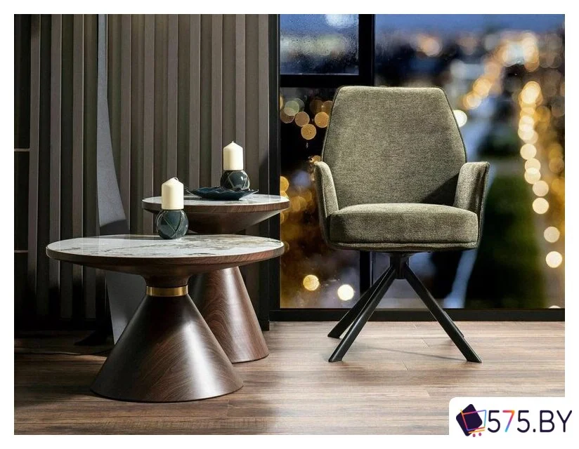 Стул с подлокотниками Signal Hugo Brego 77 (оливковый/черный) в магазине 575.by