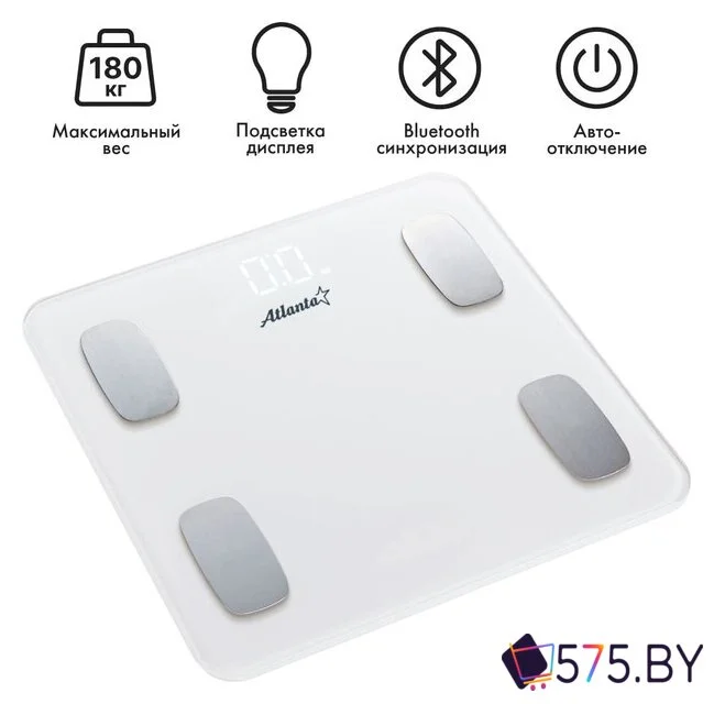 Умные напольные весы Atlanta ATH-6163 (белый) в магазине 575.by