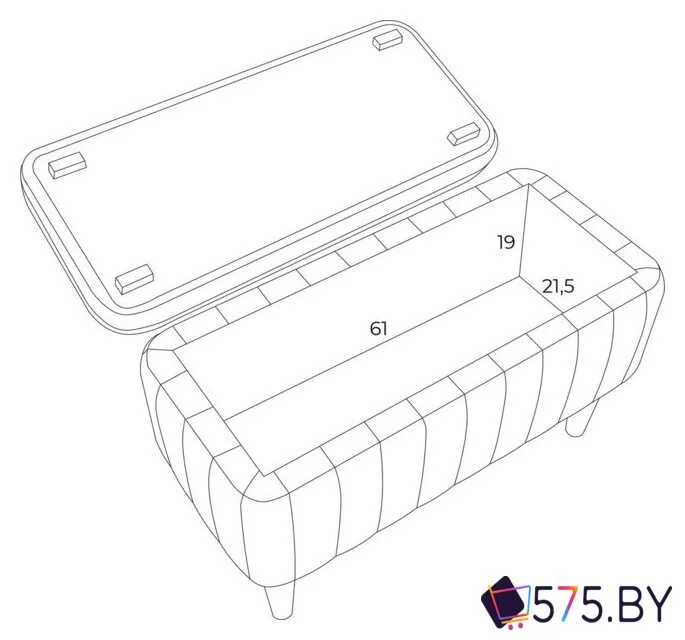 Банкетка MONOFIX Амма с ящиком (оливковый №30) в магазине 575.by