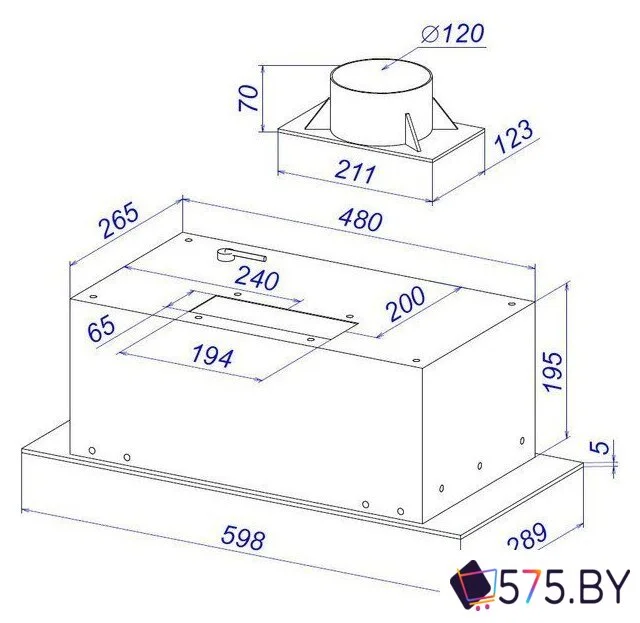 Кухонная вытяжка ZorG Santa 1060 60 S (белый) в магазине 575.by
