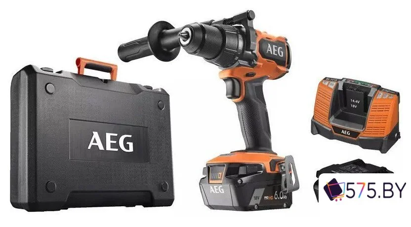 Ударная дрель-шуруповерт AEG Powertools BSB 18BL2-602K 4935481043 (с 2-мя АКБ, кейс) в магазине 575.by