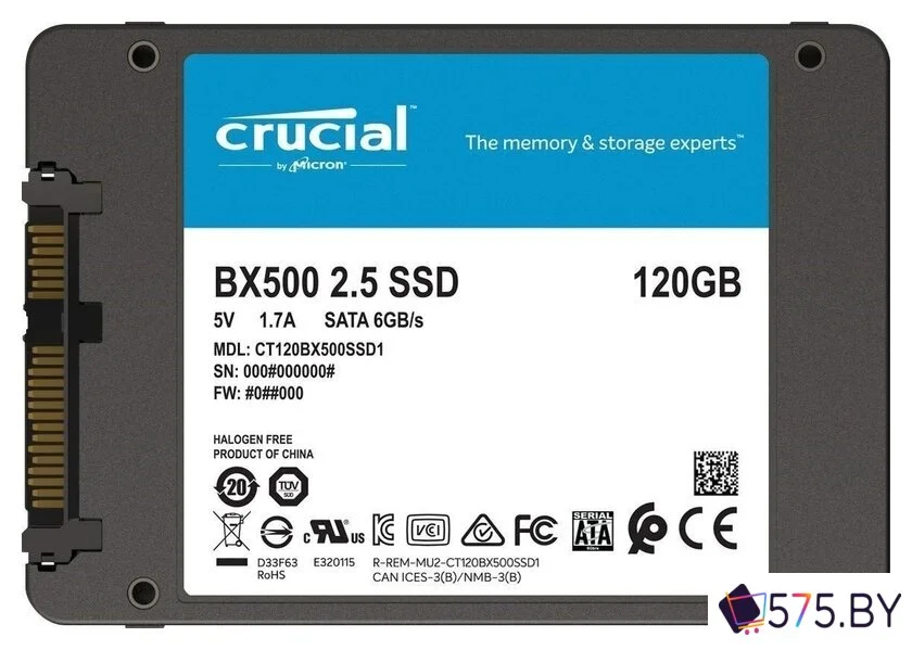 SSD Crucial BX500 240GB CT240BX500SSD1 в магазине 575.by