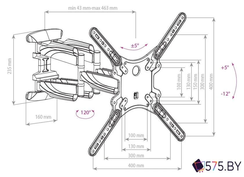 Кронштейн для телевизора Arm Media COBRA-45 в магазине 575.by