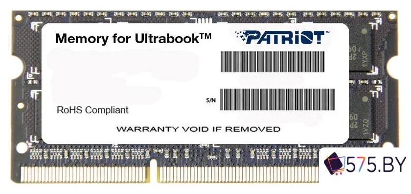 Оперативная память Patriot Memory for Ultrabook 4GB DDR3 SO-DIMM PC3-12800 (PSD34G1600L81S) в магазине 575.by