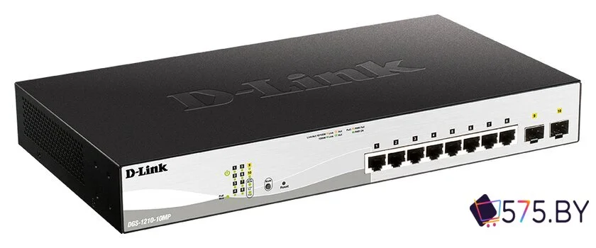 Настраиваемый коммутатор D-Link DGS-1210-10MP/F1A в магазине 575.by