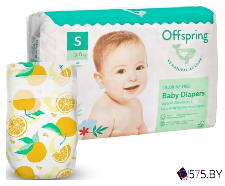 Подгузники Offspring M 6-10 кг Апельсины (42 шт) в магазине 575.by