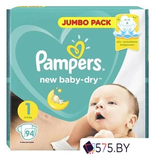 Подгузники Pampers New Baby-Dry 1 Newborn (94 шт) в магазине 575.by