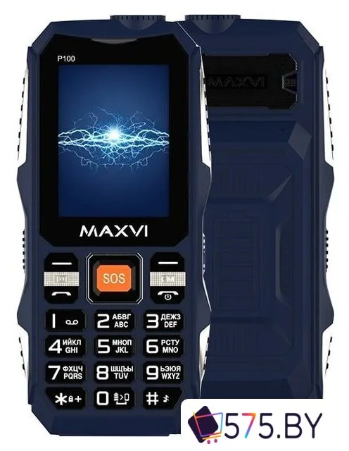 Кнопочный телефон Maxvi P100 (синий)