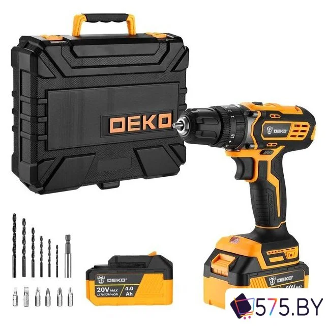 Ударная дрель-шуруповерт Deko DKCD20 Impact 063-4420 (с 2-мя АКБ, кейс) в магазине 575.by