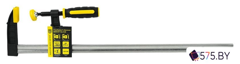 Струбцина Berger F-образная 80x500мм, зажим до 270кг BG1938 в магазине 575.by