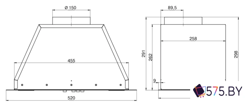 Кухонная вытяжка Elikor Врезной блок Flat 52П-650-К3Д (белый) (939386) в магазине 575.by