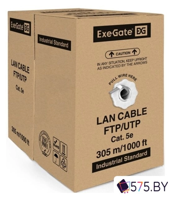 Кабель ExeGate FUTP4-C5e-CU-S24-IN-PVC-GY-305 FTP в магазине 575.by