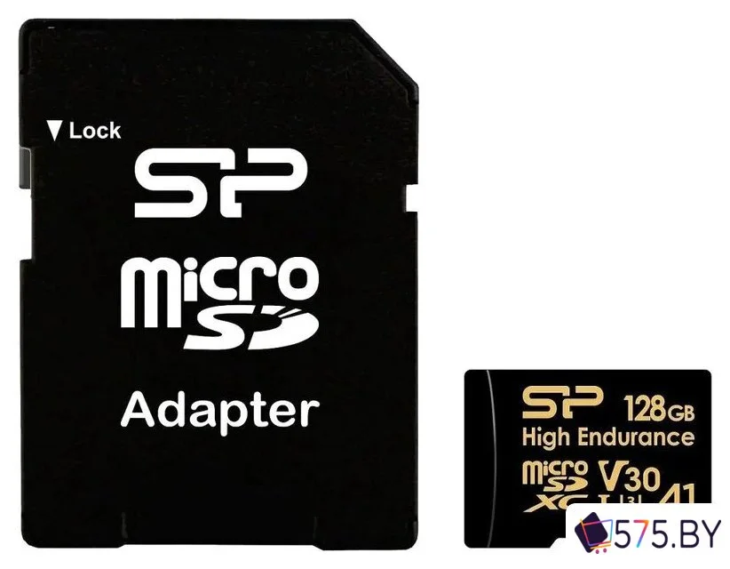 Карта памяти Silicon-Power Golden Series High Endurance microSDXC SP128GBSTXDV3V1HSP 128GB (с адаптером) в магазине 575.by