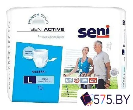 Трусы-подгузники для взрослых Seni Active Large 3 (10 шт) в магазине 575.by