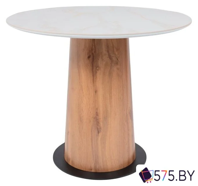 Кухонный стол Lepremo AV 2317 МДФ+керамика 900 (белый глянцевый Carla Larkin/черный+HPL дуб вотан) в магазине 575.by