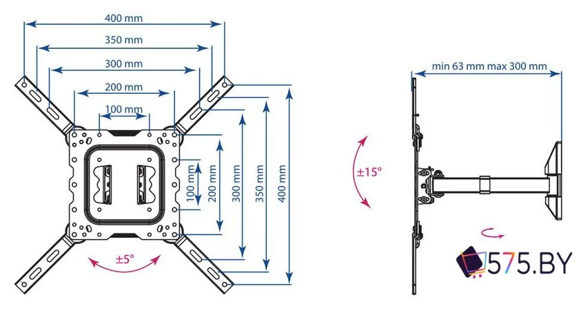 Кронштейн для телевизора Kromax DIX-17 в магазине 575.by