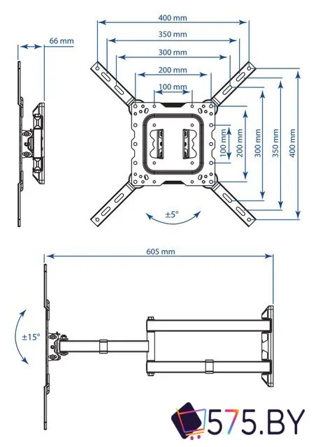 Кронштейн для телевизора Kromax DIX-18W (белый) в магазине 575.by