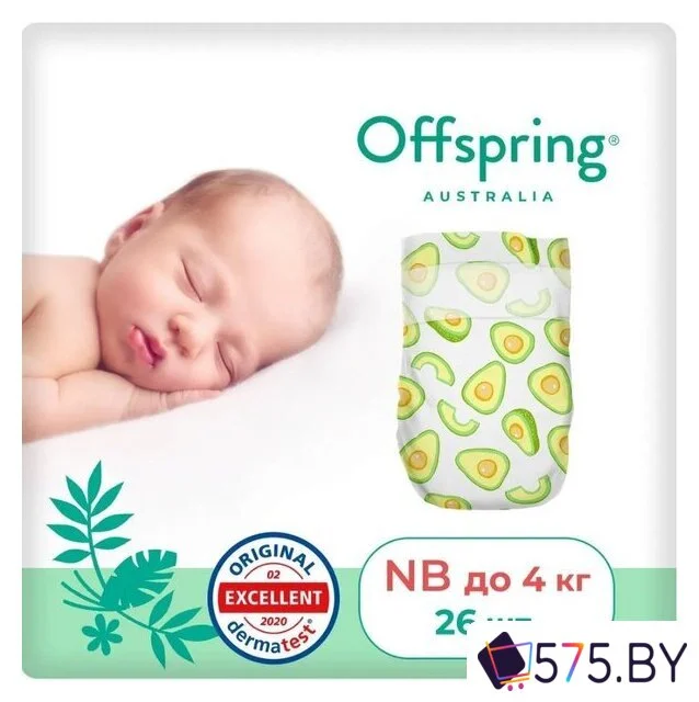 Подгузники Offspring NB 2-4 кг Авокадо OF01NB26AVO (26 шт) в магазине 575.by