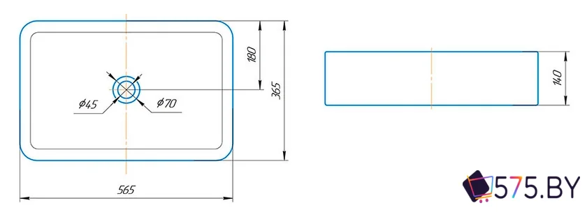 Умывальник Kirovit Олимпия 560 в магазине 575.by