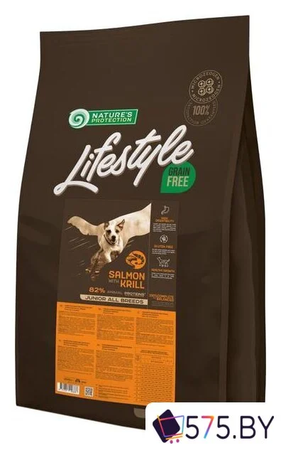 Сухой корм для собак Nature's Protection Lifestyle Grain Free Junior Salmon with krill 10 кг в магазине 575.by