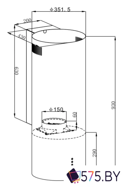 Кухонная вытяжка MAUNFELD Lee Wall 35 (нержавеющая сталь) в магазине 575.by