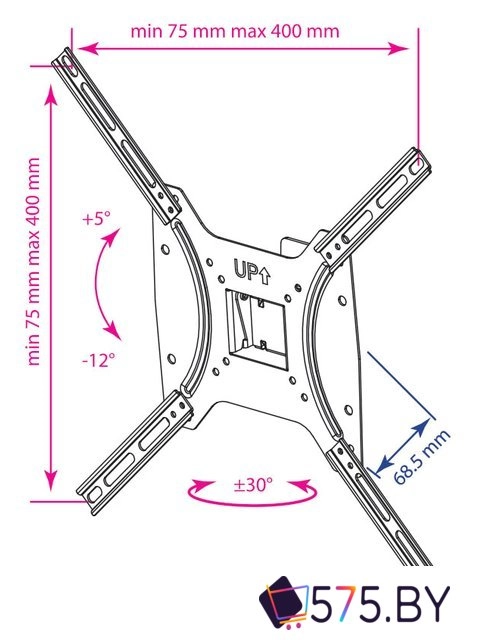 Кронштейн для телевизора Kromax OPTIMA-402 (черный) в магазине 575.by