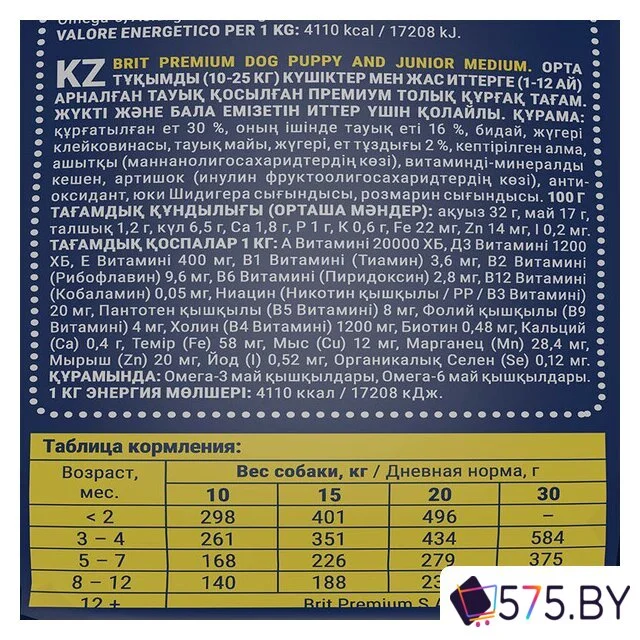 Сухой корм для собак Brit Premium Dog Puppy and Junior Medium курица 3 кг в магазине 575.by