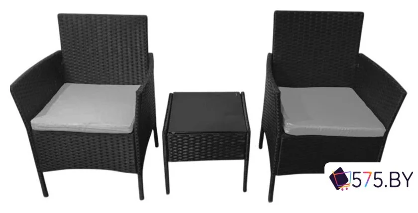Набор садовой мебели Calviano 3 предмета (черный) в магазине 575.by