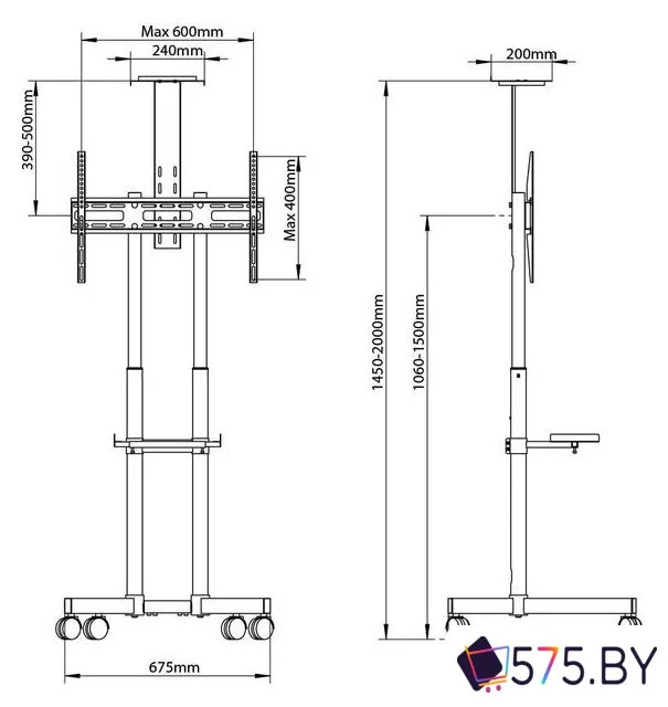 Стойка для телевизора Arm Media PT-Stand-8 (черный) в магазине 575.by